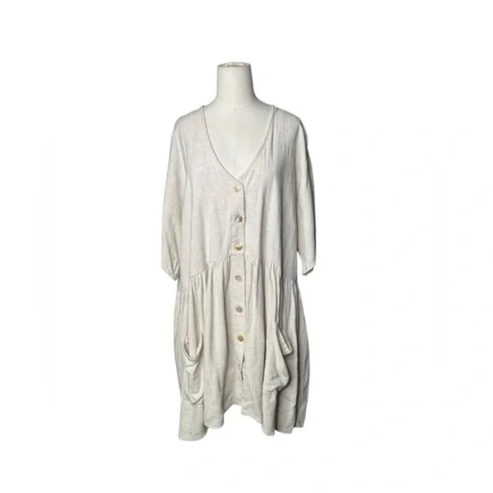 PRINCESS POLLY | The Sandy Mini Dress Natural Lower Impact - S/M - Picture 7 of 7